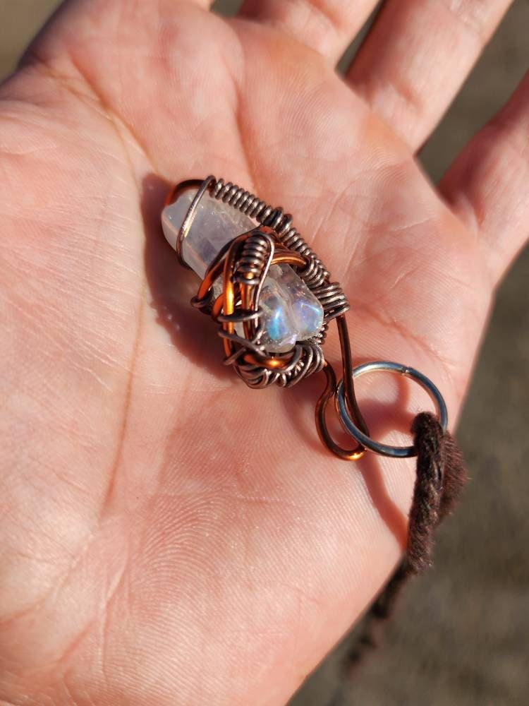 Unique Flow. Clear Quartz crystal necklace. Made by Eyesthatburnthemind.