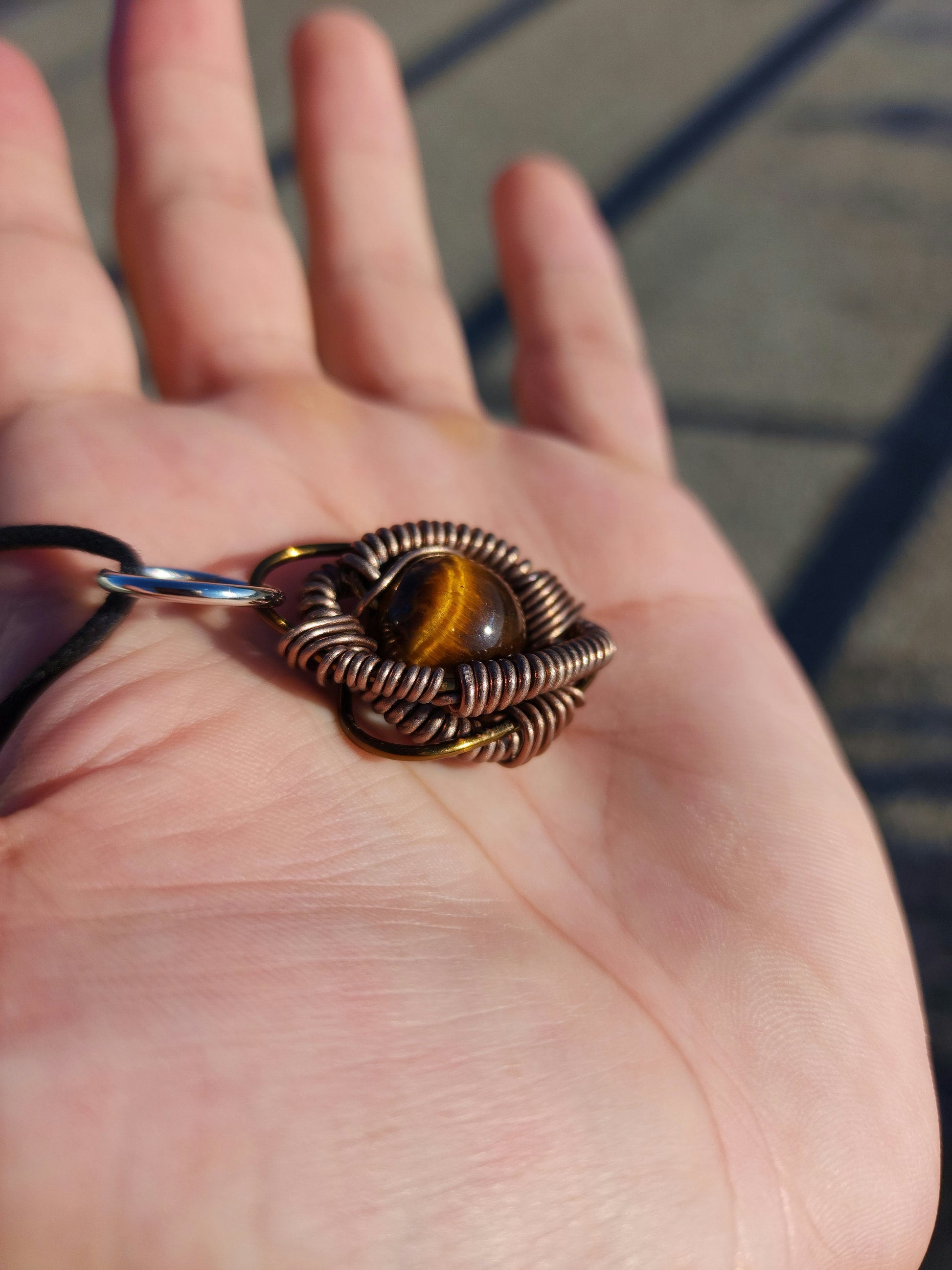 Primordial Vision. Golden Tigers Eye necklace. Made by Eyesthatburnthemind.