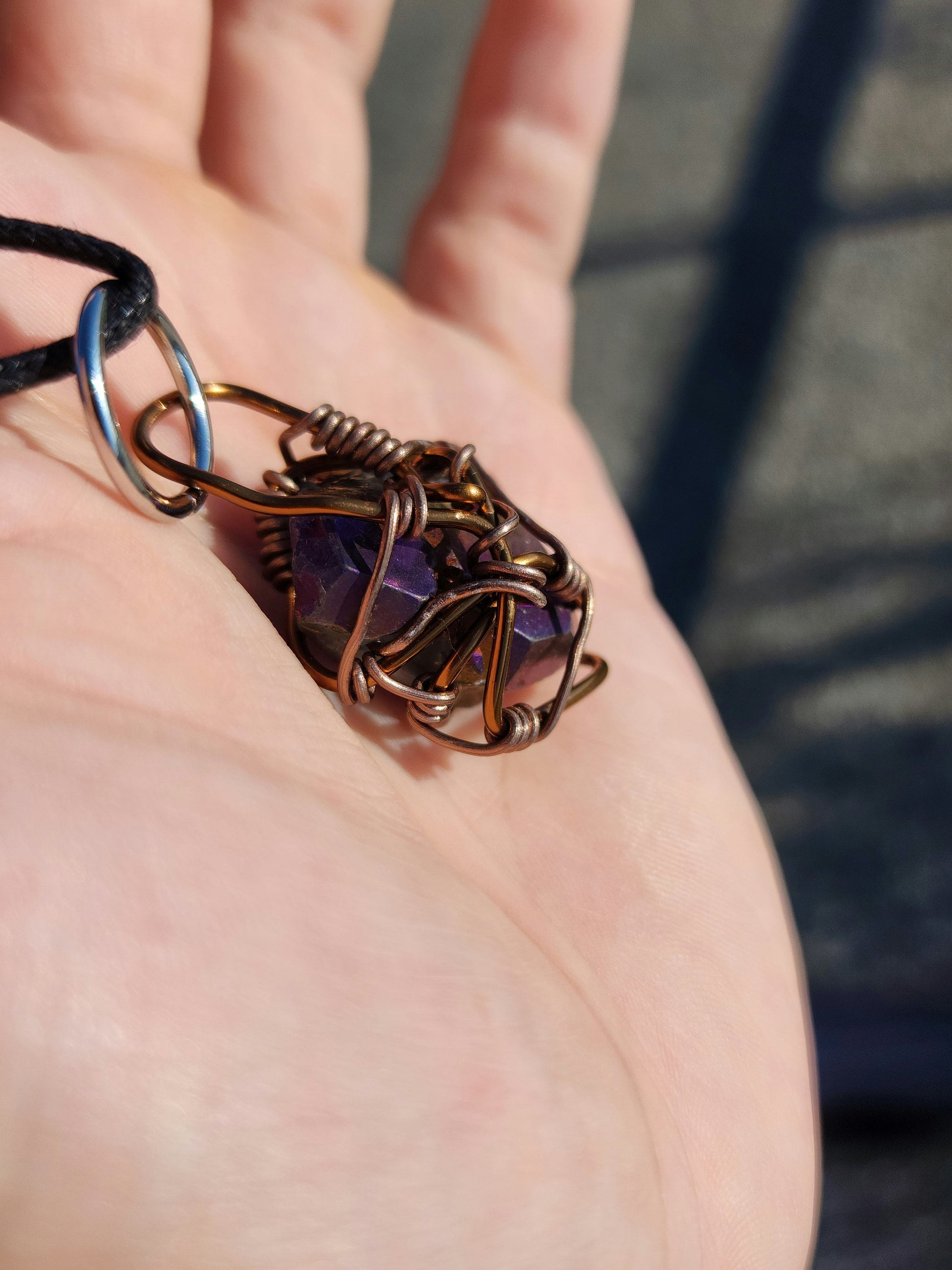 Radiant Chaos. Flashed quartz crystal necklace. Made by Eyesthatburnthemind.