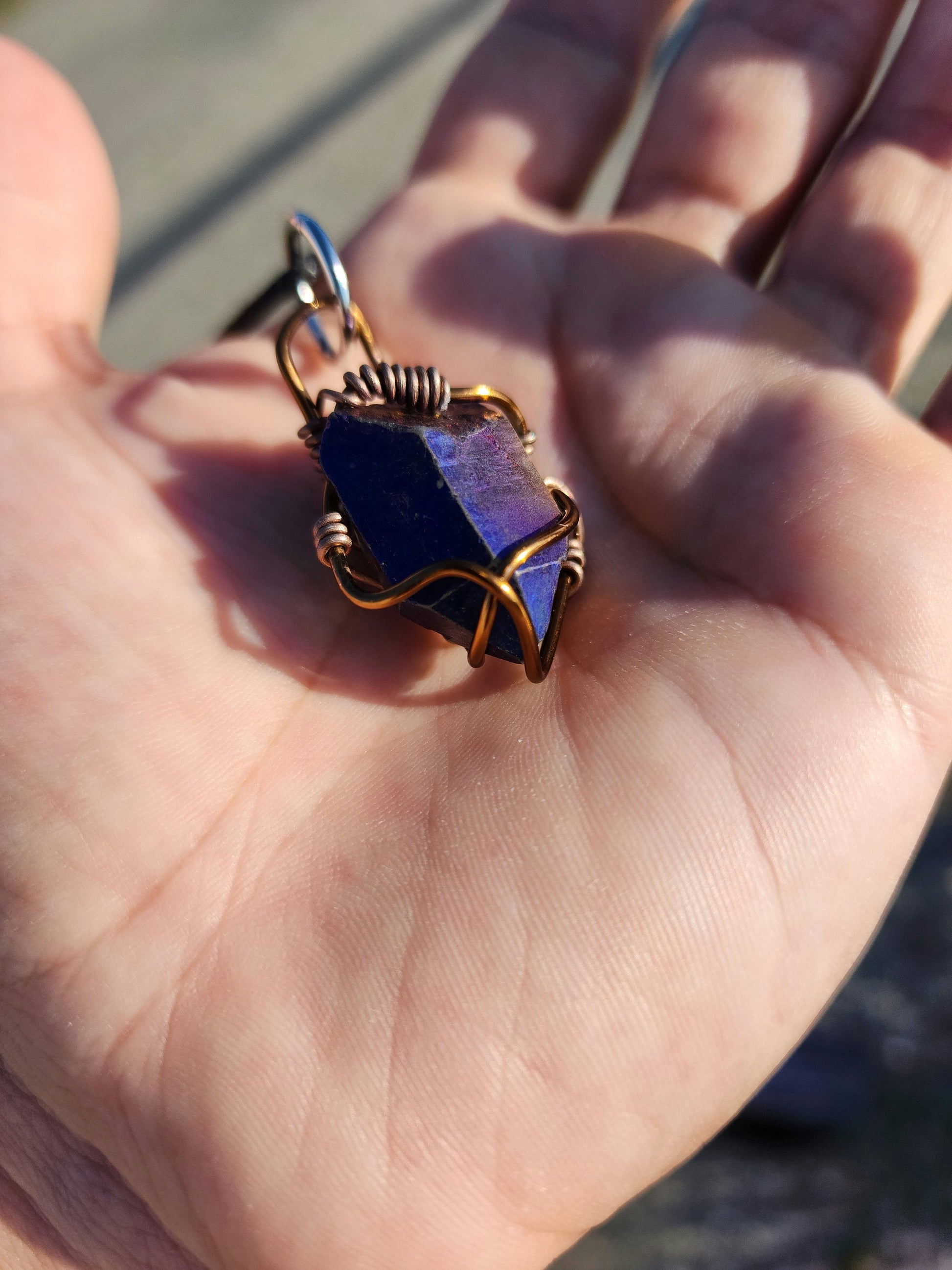 Radiant Chaos. Flashed quartz crystal necklace. Made by Eyesthatburnthemind.