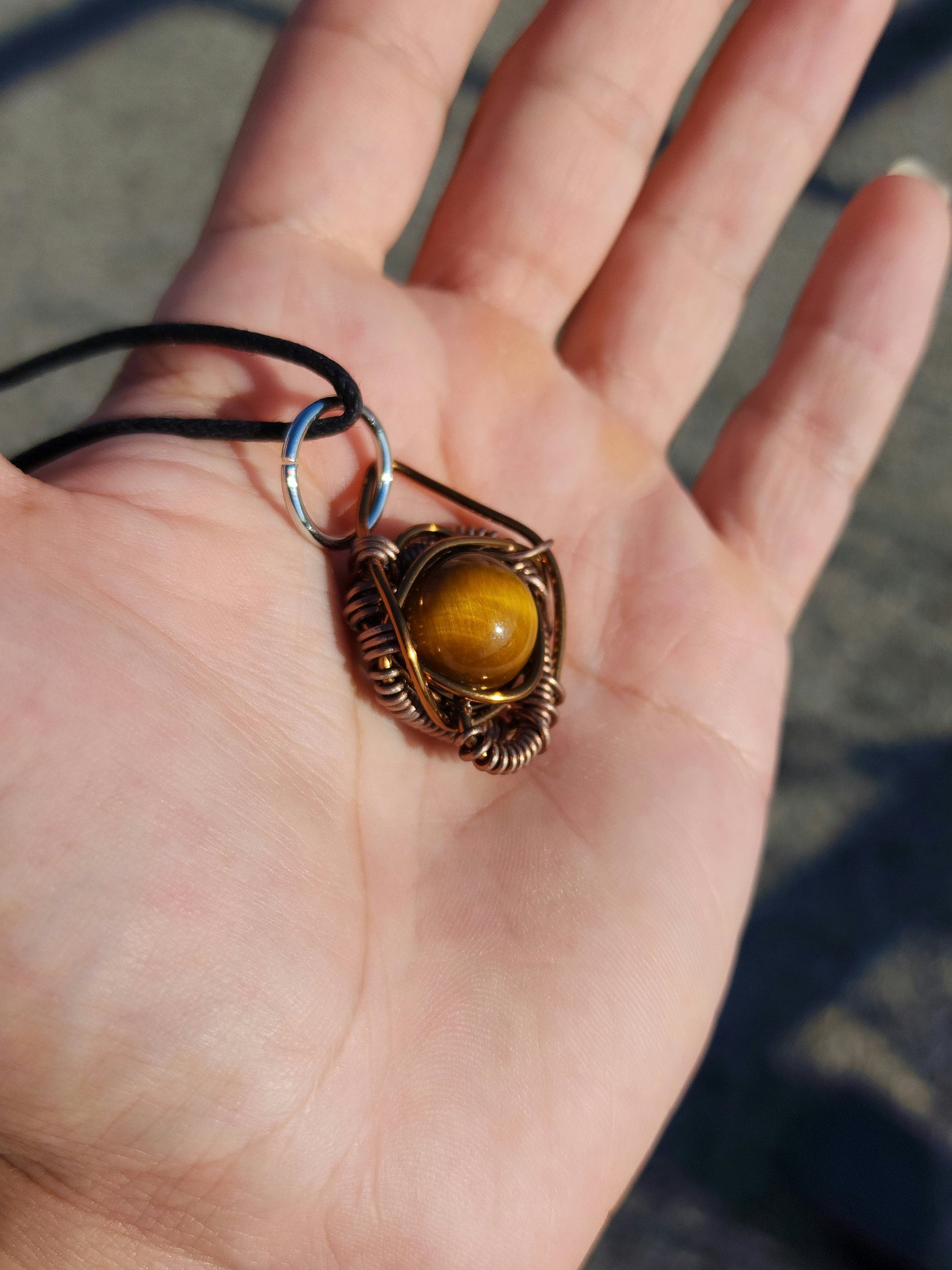 Primordial Vision. Golden Tigers Eye necklace. Made by Eyesthatburnthemind.