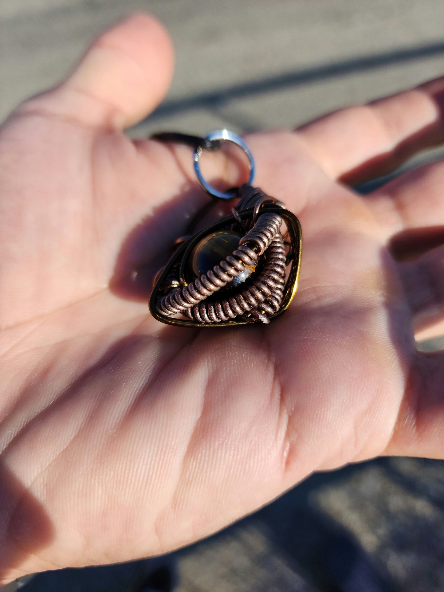 Primordial Vision. Tigers Eye necklace. Made by Eyesthatburnthemind.