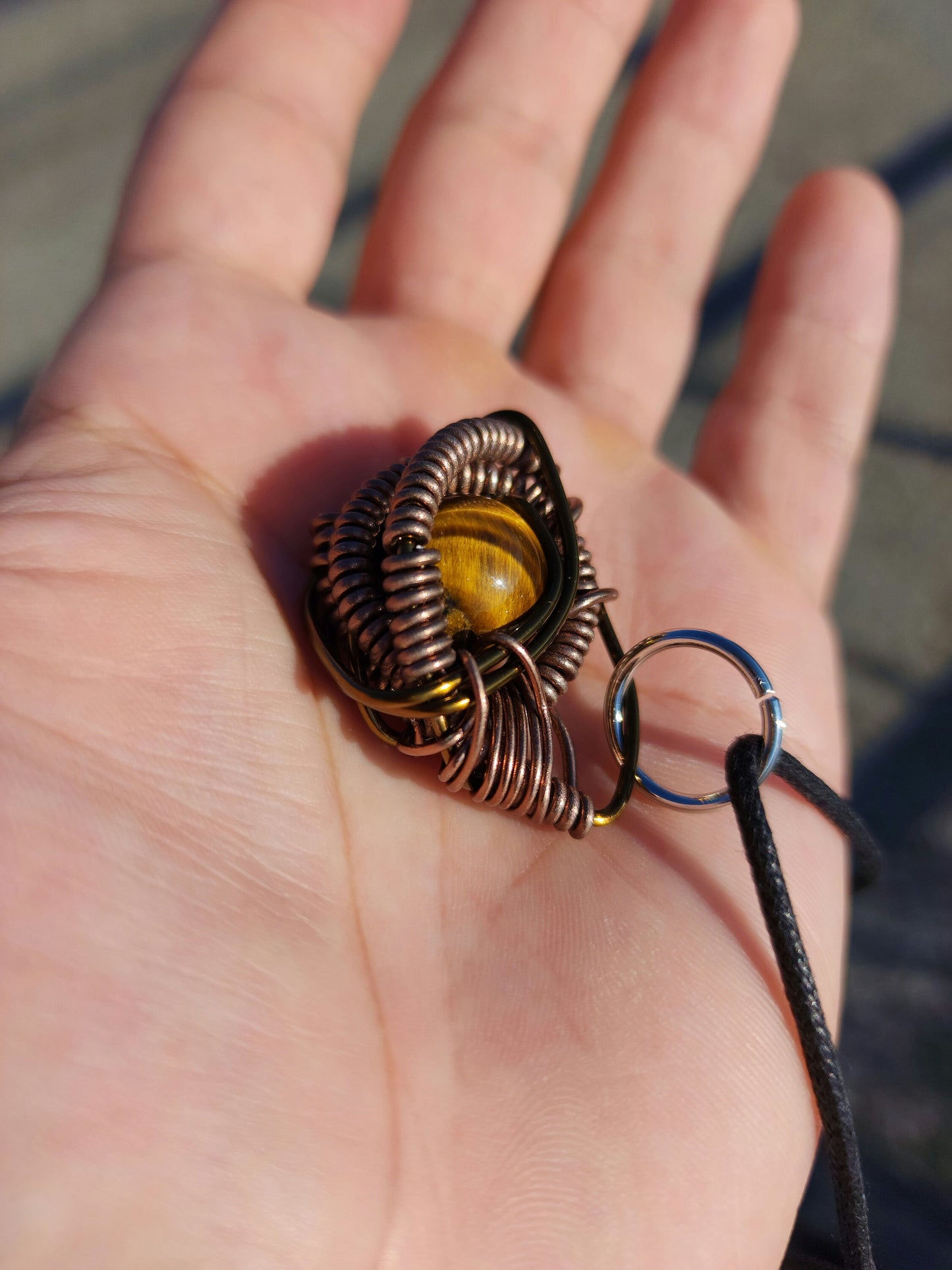 Primordial Vision. Tigers Eye necklace. Made by Eyesthatburnthemind.