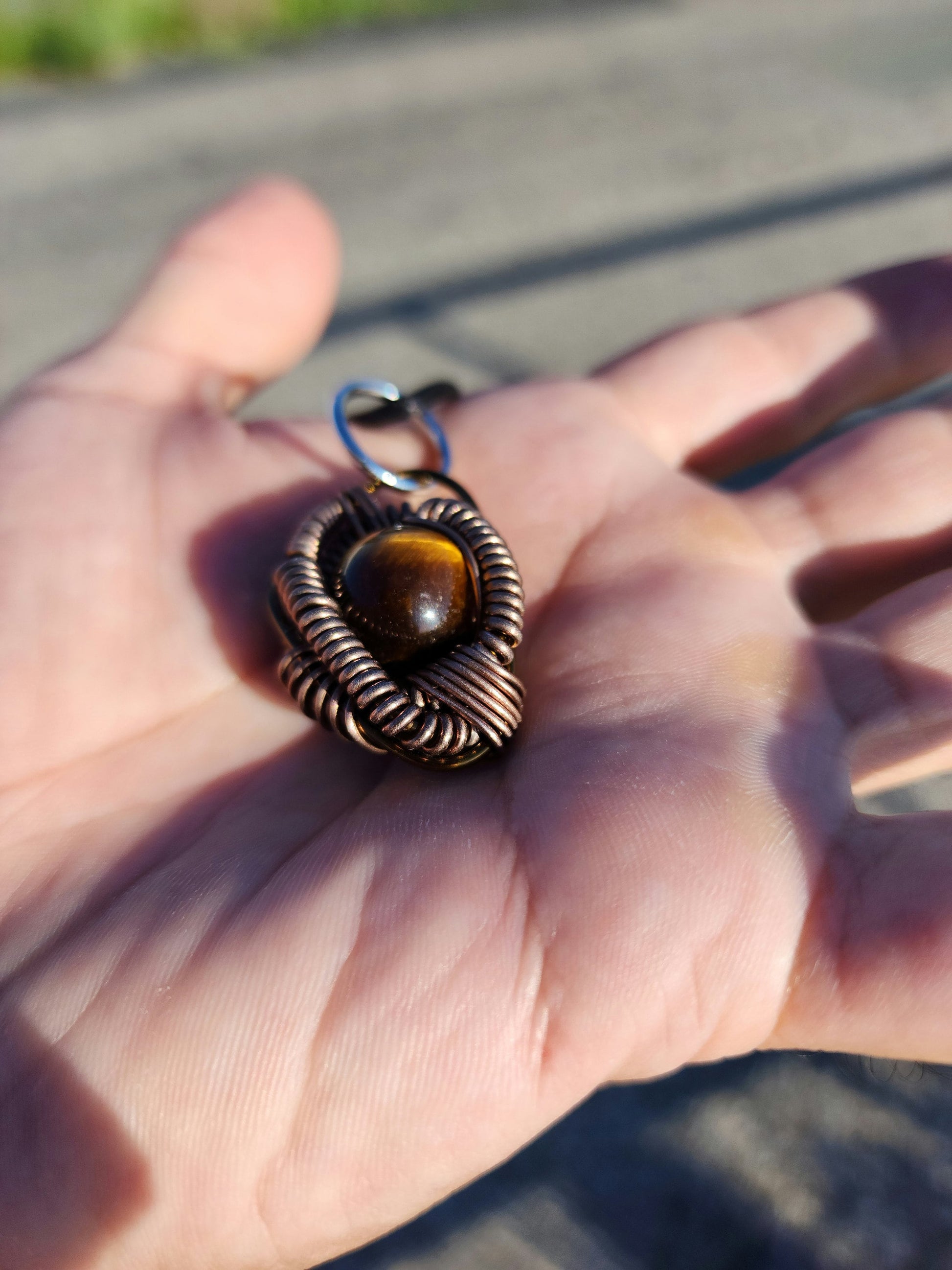 Primordial Vision. Golden Tigers Eye necklace. Made by Eyesthatburnthemind.