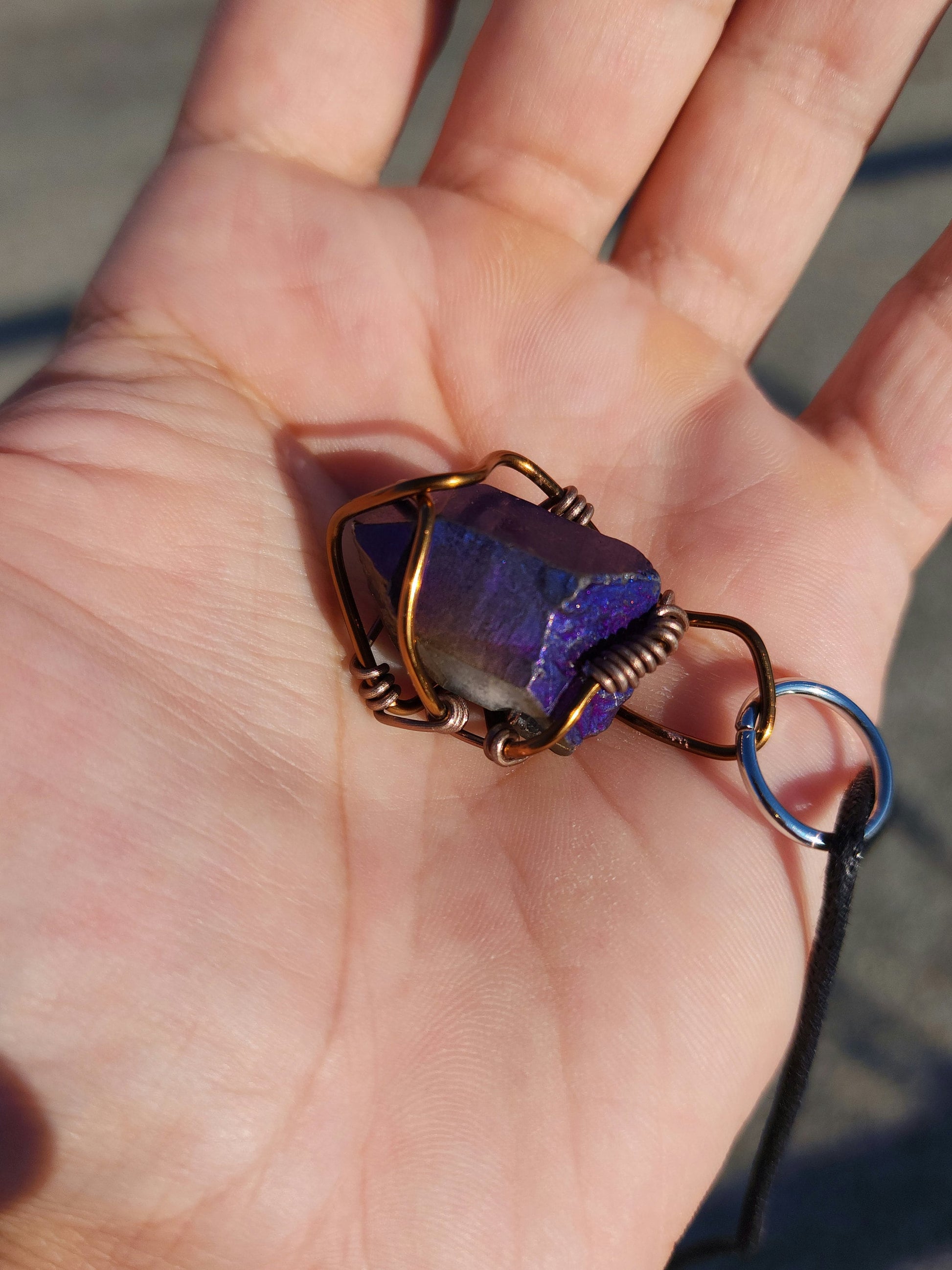 Radiant Chaos. Flashed quartz crystal necklace. Made by Eyesthatburnthemind.