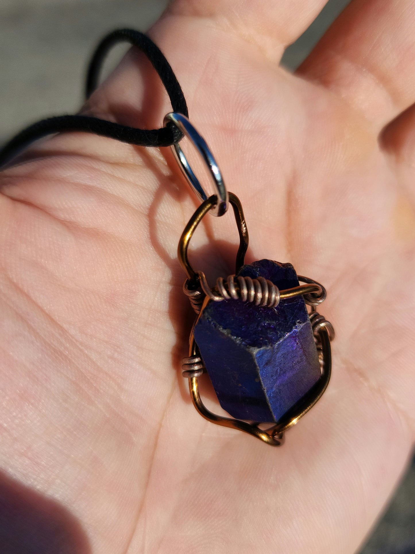 Radiant Chaos. Flashed quartz crystal necklace. Made by Eyesthatburnthemind.