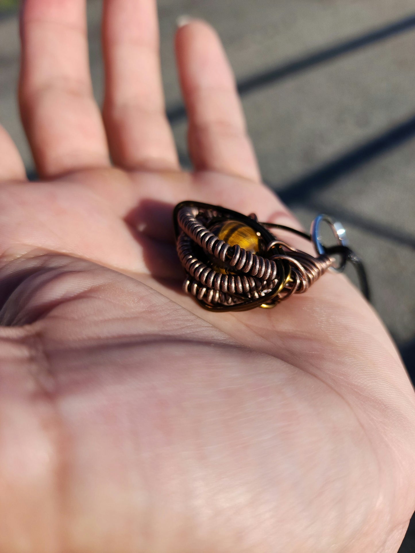 Primordial Vision. Tigers Eye necklace. Made by Eyesthatburnthemind.